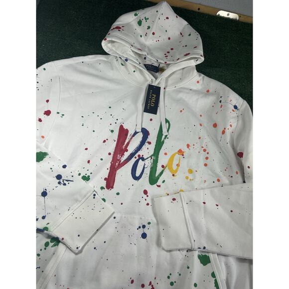 NEW Polo Ralph Lauren Big & Tall Men’s 2XB Paint Splatter Hoodie Sweatshirt $168 - Picture 2 of 11